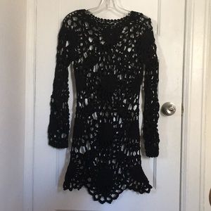 UNIF!!! Beautiful black crochet knit dress size s